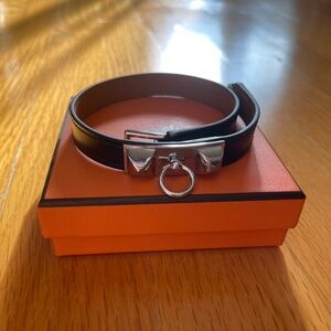 Hermes Rivale Double Tour Leather Wrap Bracelet
